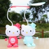 Cartoon kitty cat standing LED eye-protecting study desk lamp USB charging night light Specification image